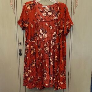 Floral Rust Kimono Cardigan